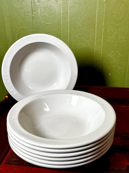 Wood & Sons White Vitreous Ware Bowls Set of 6 – Made in England