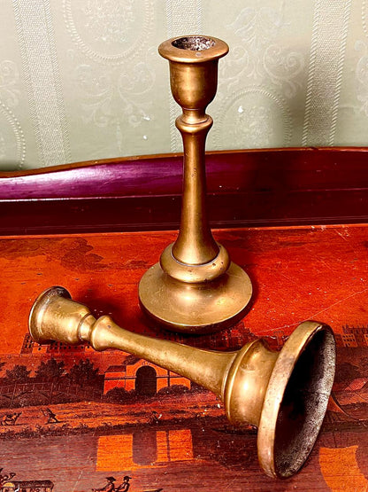 Pair of Vintage Brass Candlesticks 15cm Traditional Candle Holders