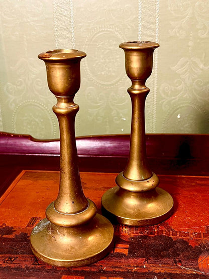 Pair of Vintage Brass Candlesticks 15cm Traditional Candle Holders