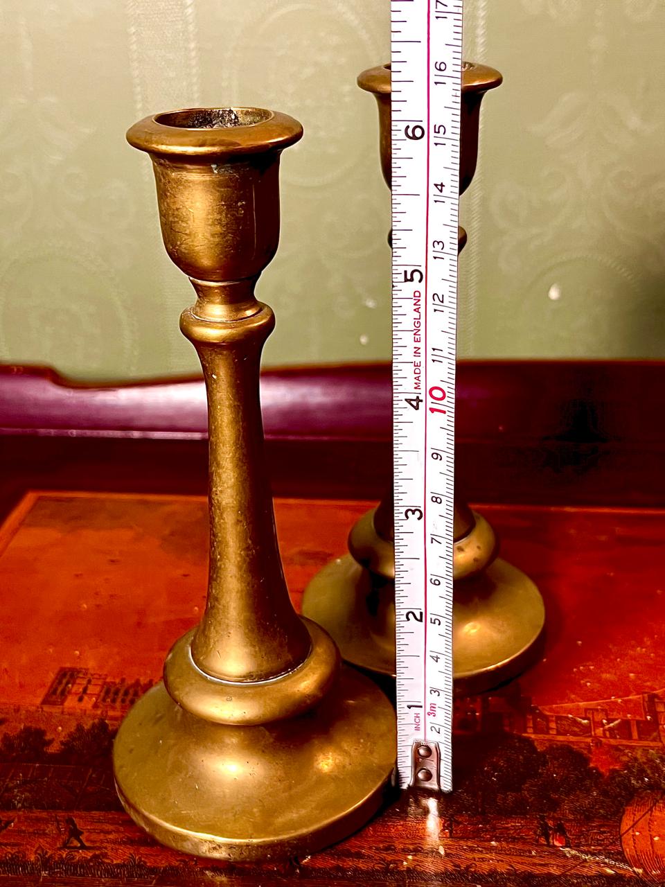 Pair of Vintage Brass Candlesticks 15cm Traditional Candle Holders