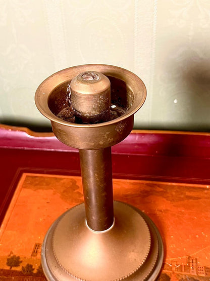 Vintage Brass Push-Up Chamber Candlestick 20cm Candle Holder