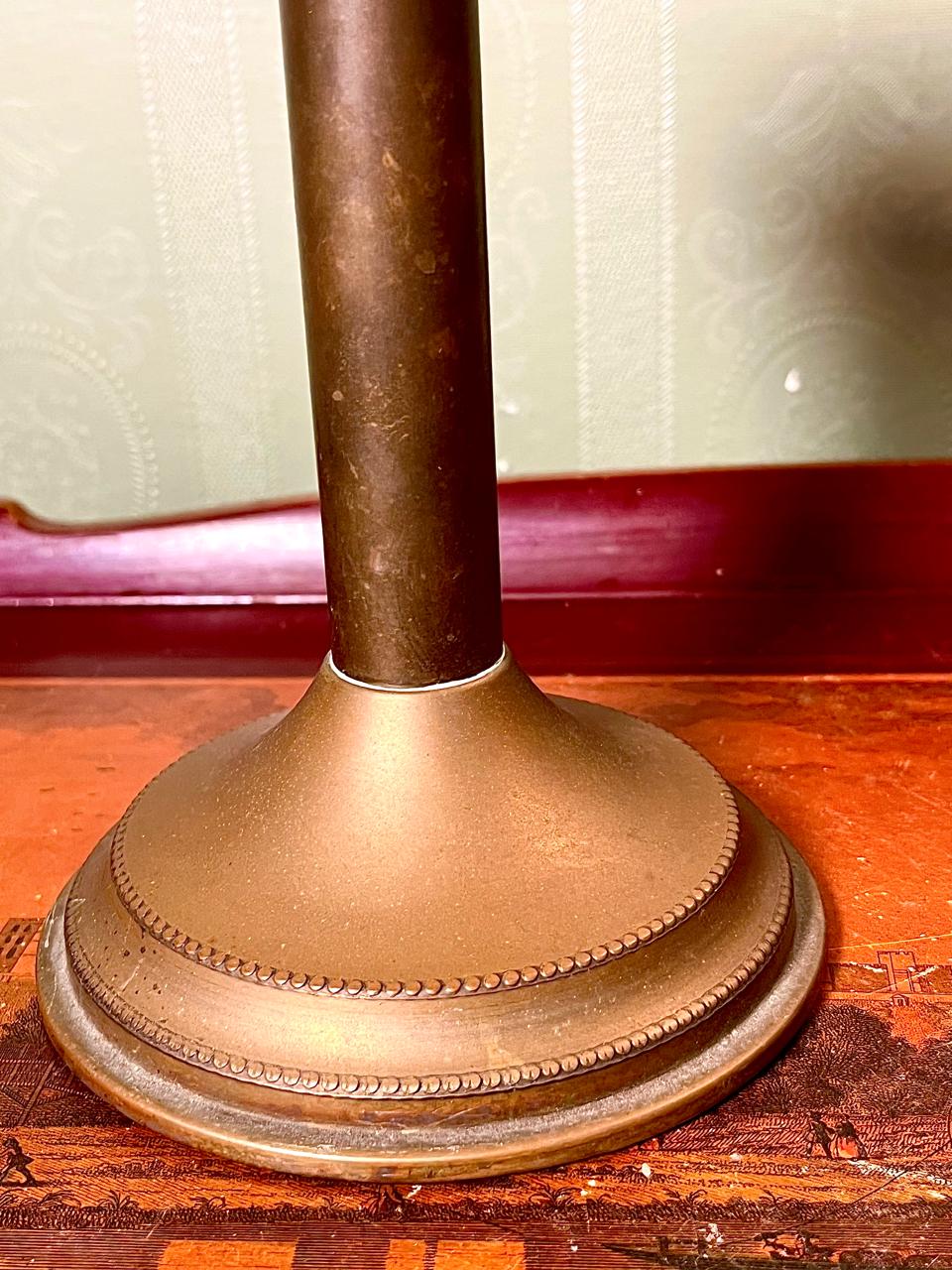 Vintage Brass Push-Up Chamber Candlestick 20cm Candle Holder