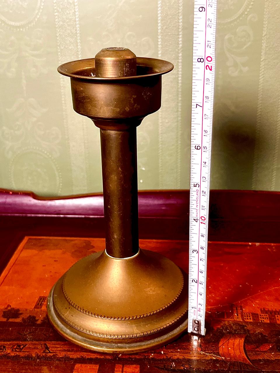 Vintage Brass Push-Up Chamber Candlestick 20cm Candle Holder