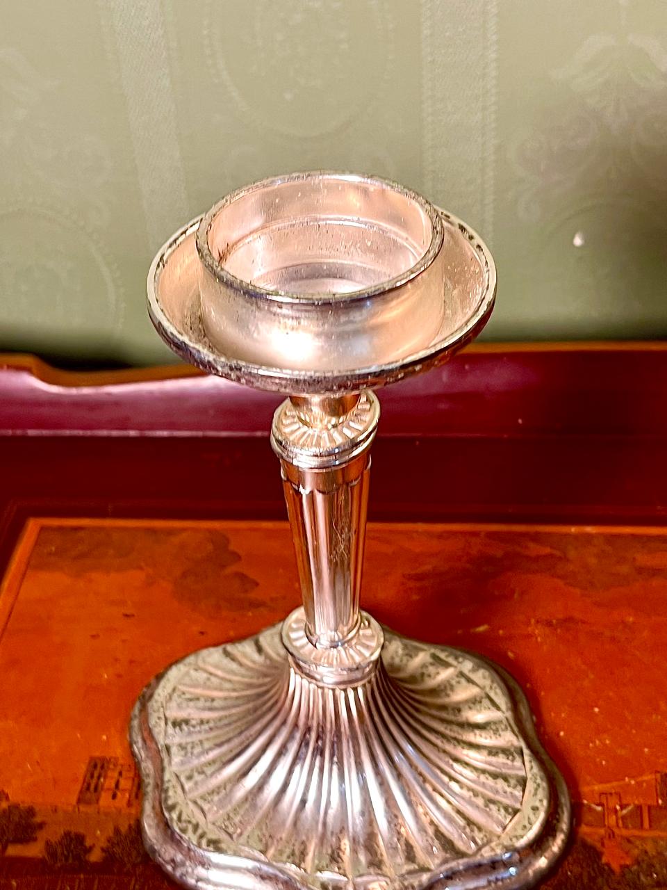 Vintage Silver-Plated Fluted Candlestick 17cm – Ornate Candle Holder