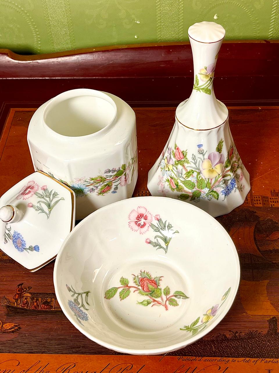Aynsley Wild Tudor Fine Bone China Floral Decor Set, 3 Pieces