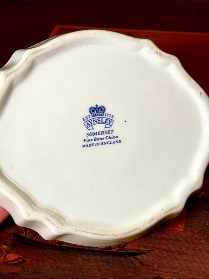 Aynsley Somerset Fine Bone China Floral Bowl – 5.25 in