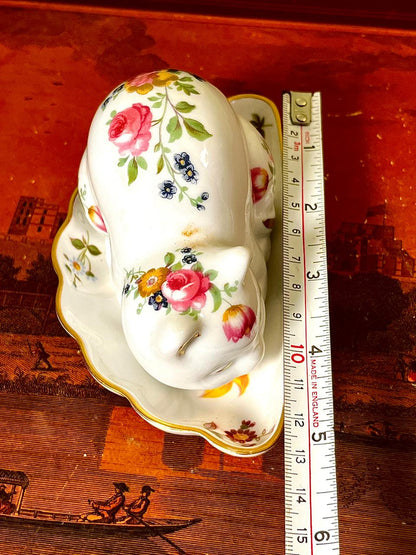 Floral Cat Figurine & Shell Tray, 5 in Decorative Home Decor