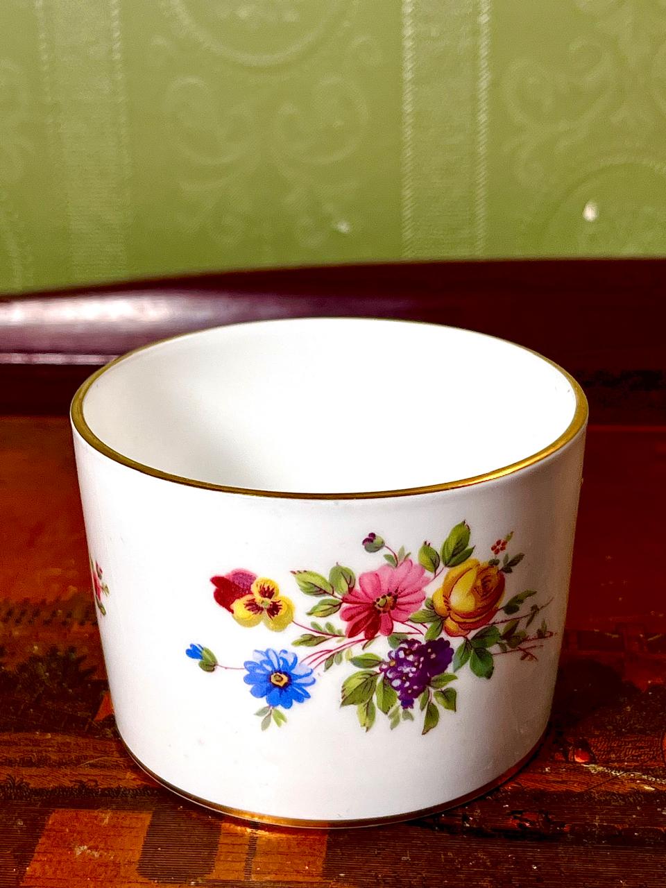 Vintage Floral Ceramic Bowl with Gold Rim – 1 Piece