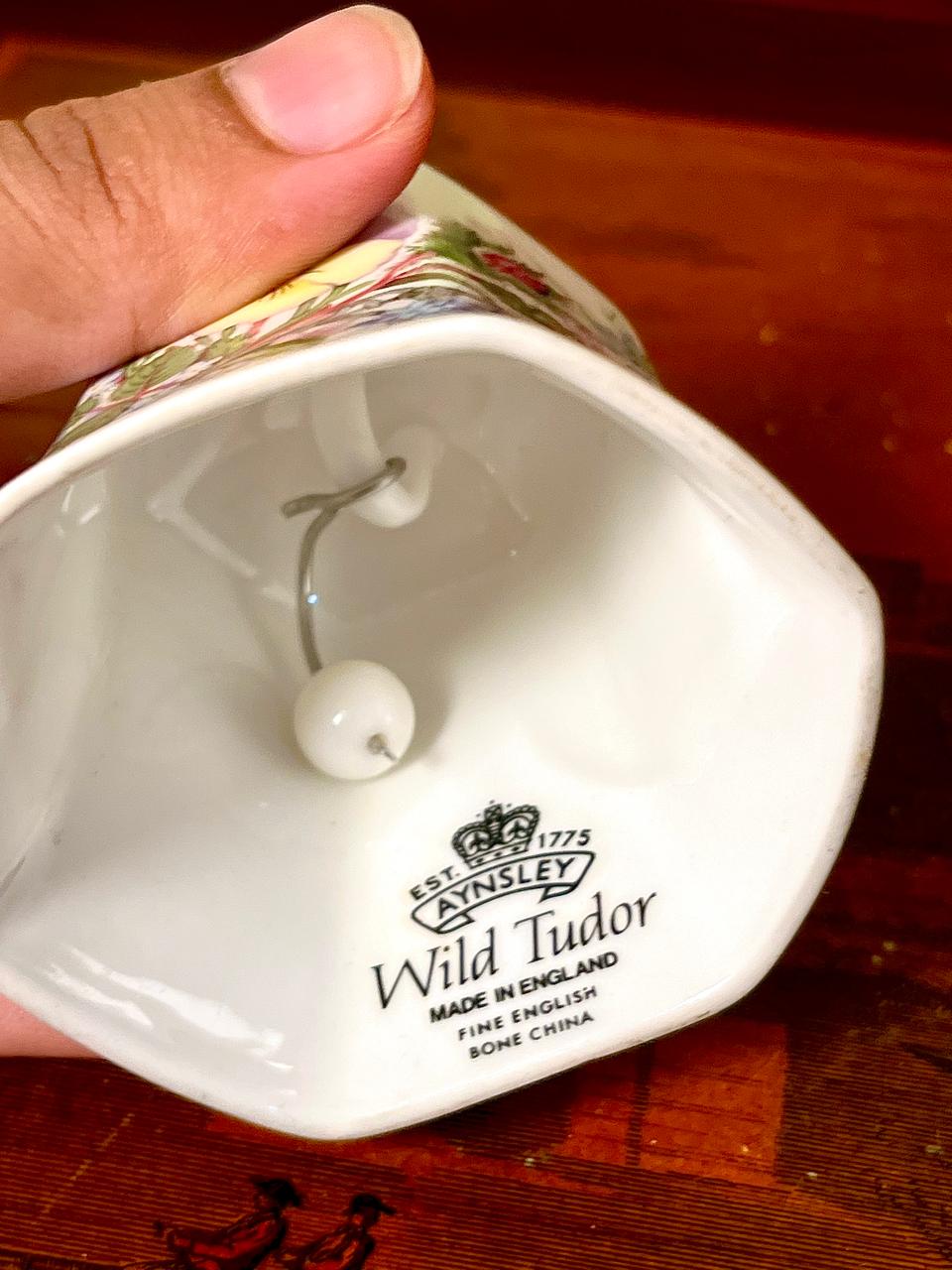 Aynsley Wild Tudor Fine Bone China Floral Bell – 3.5 in