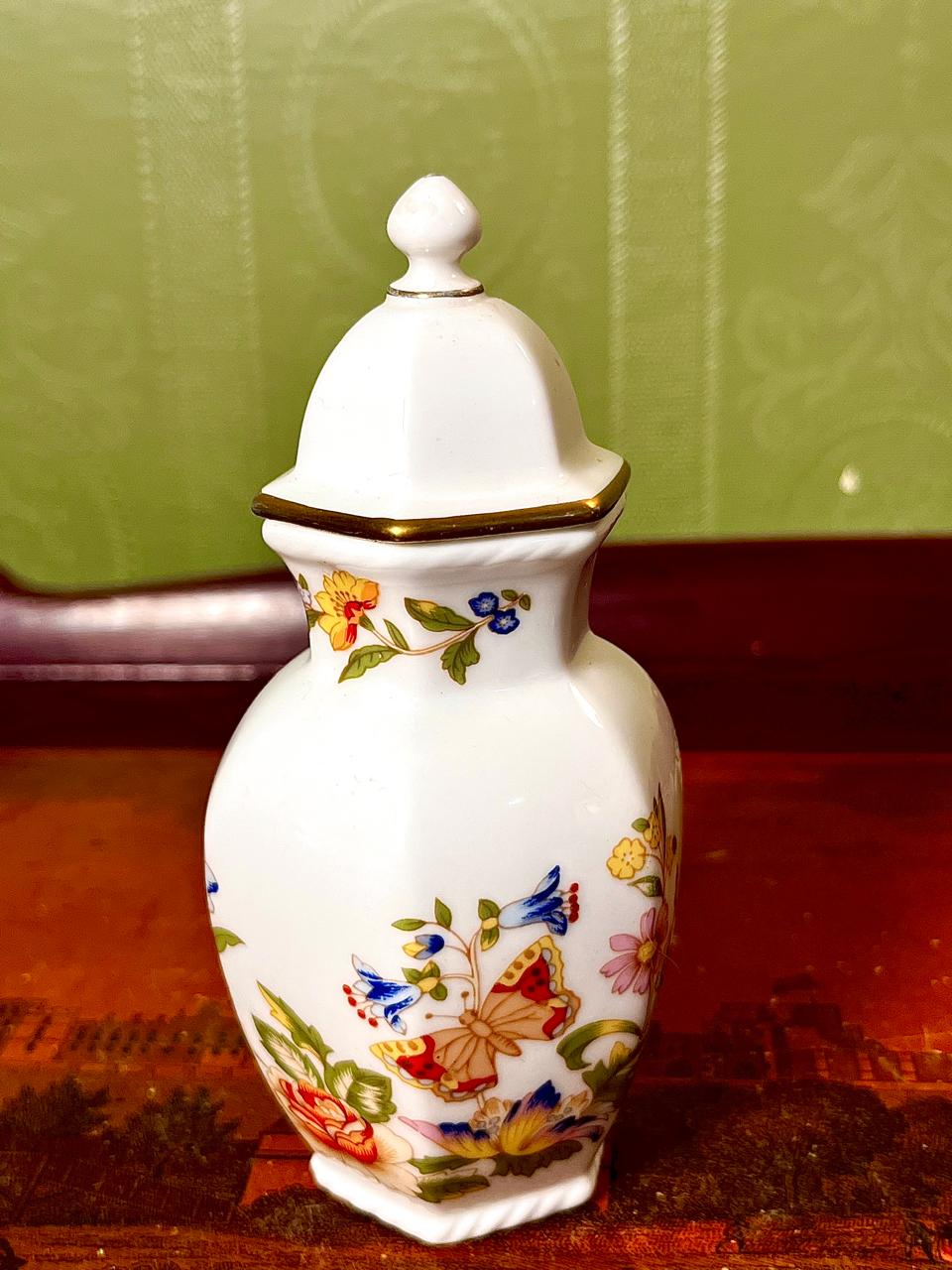 Aynsley Cottage Garden Bone China Lidded Jar – 4.5 in