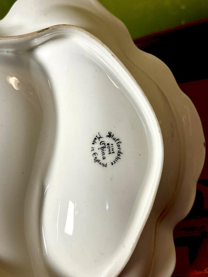 Staffordshire Fine Bone China Rose Serving Dish – 8 in