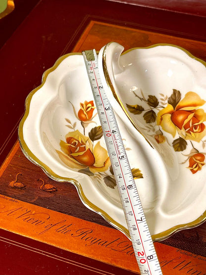 Staffordshire Fine Bone China Rose Serving Dish – 8 in