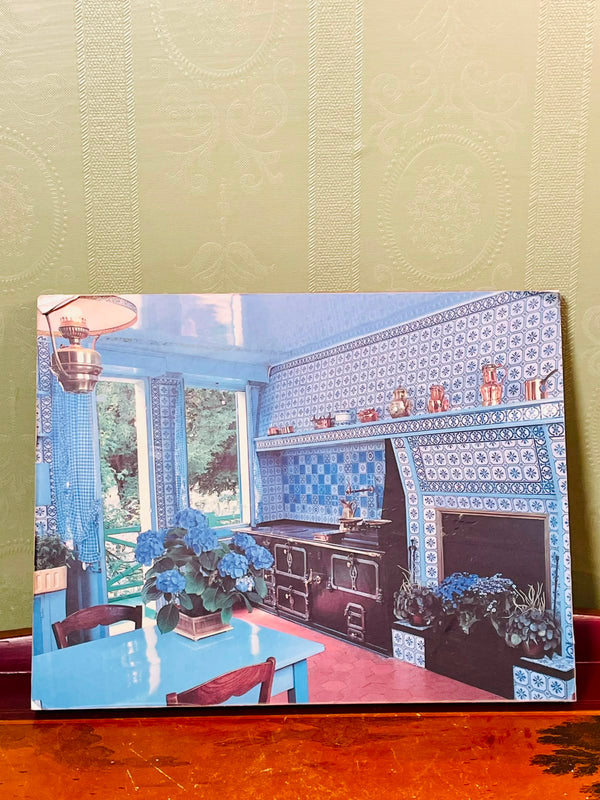 Blue Tiled Kitchen Framed Picture Plaque Approx. 10 x 8 Inches