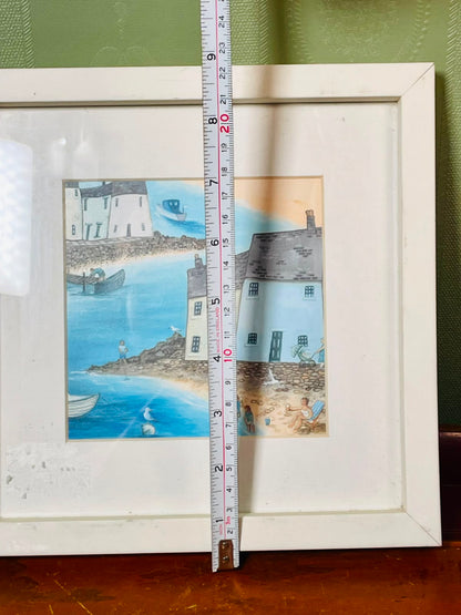 Harbourside II Framed Coastal Art Painting 22cm x 22cm