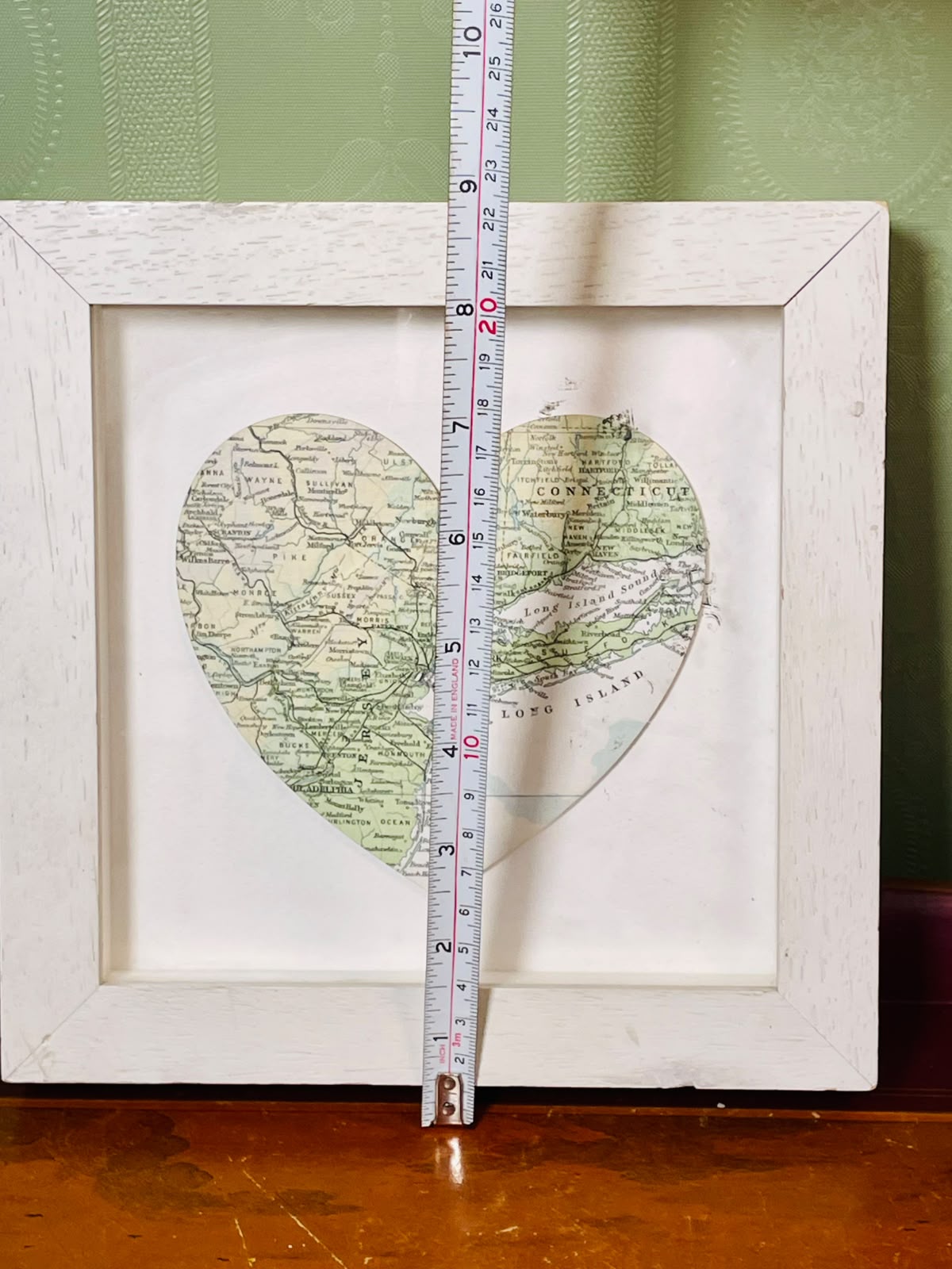 Bombay Framed Heart Map Art Painting Approx. 20 x 23cm