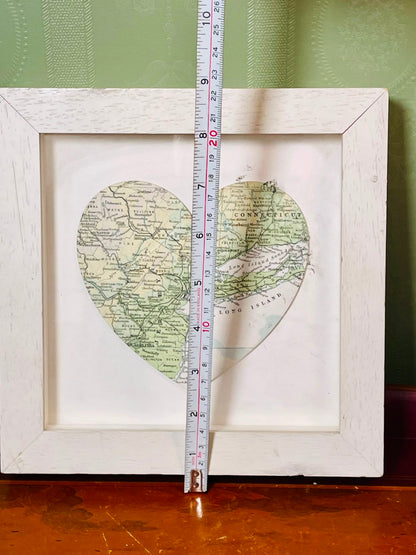 Bombay Framed Heart Map Art Painting Approx. 20 x 23cm