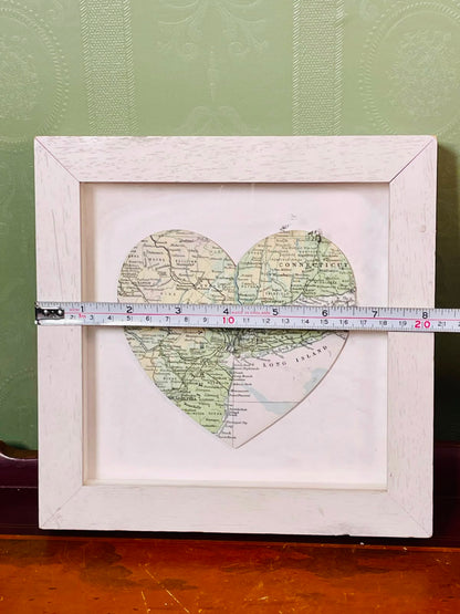 Bombay Framed Heart Map Art Painting Approx. 20 x 23cm