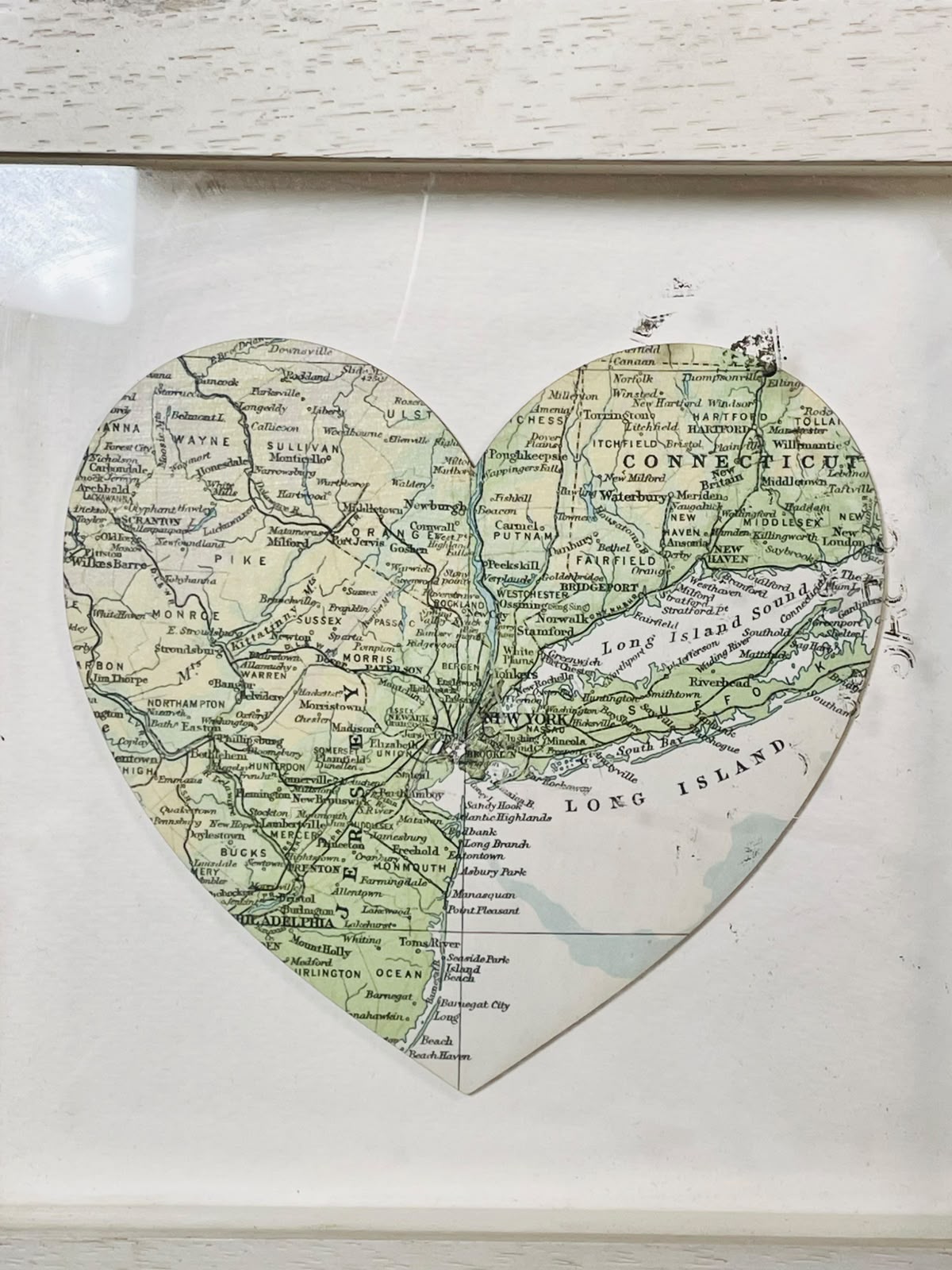 Bombay Framed Heart Map Art Painting Approx. 20 x 23cm