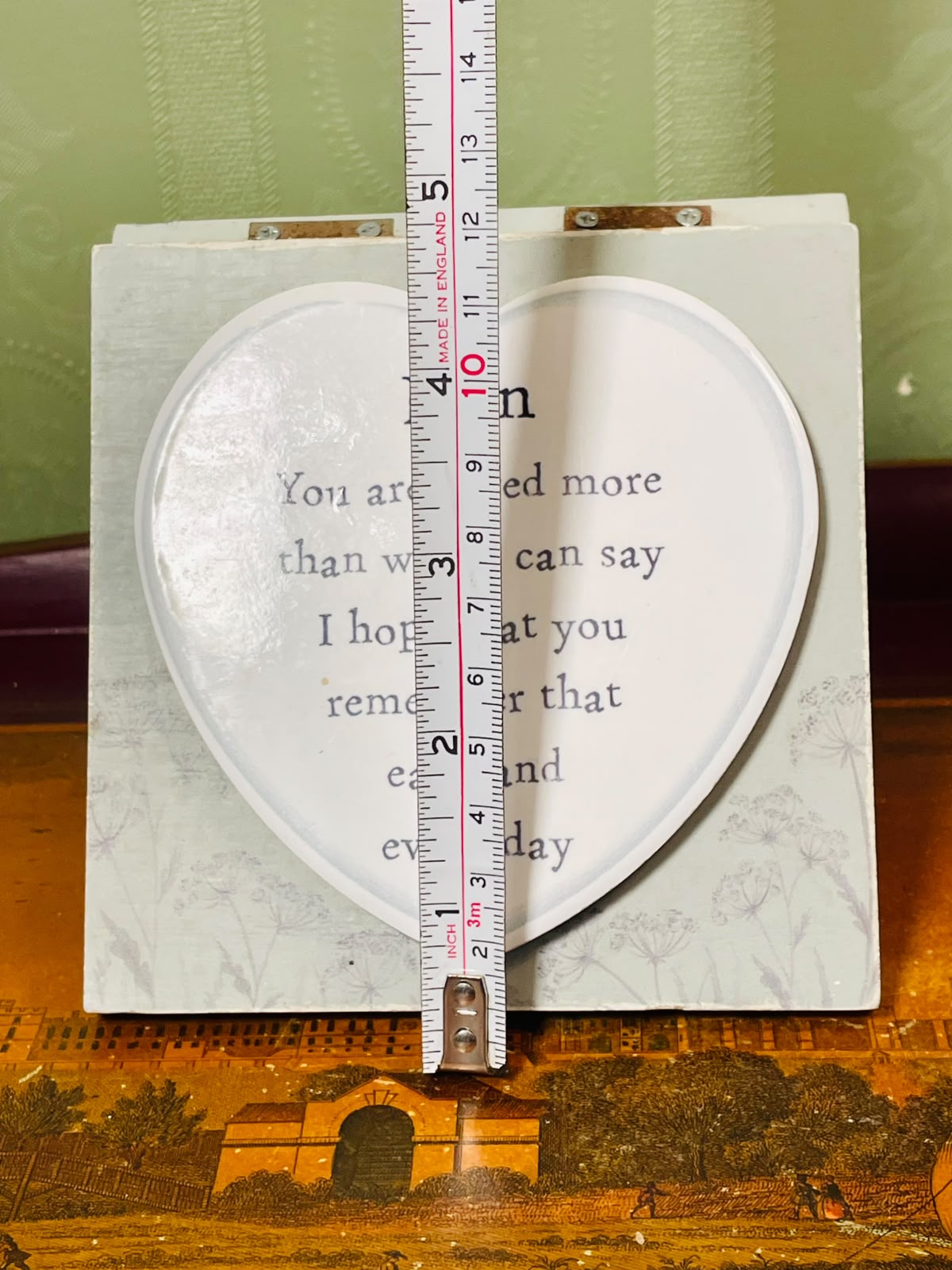 White Heart Sentiment Tabletop Plaque Approx. 12cm