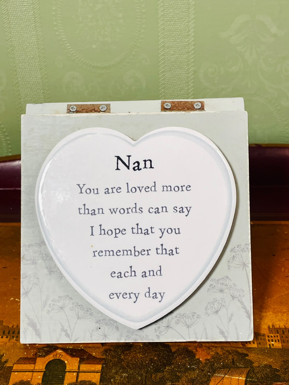 White Heart Sentiment Tabletop Plaque Approx. 12cm