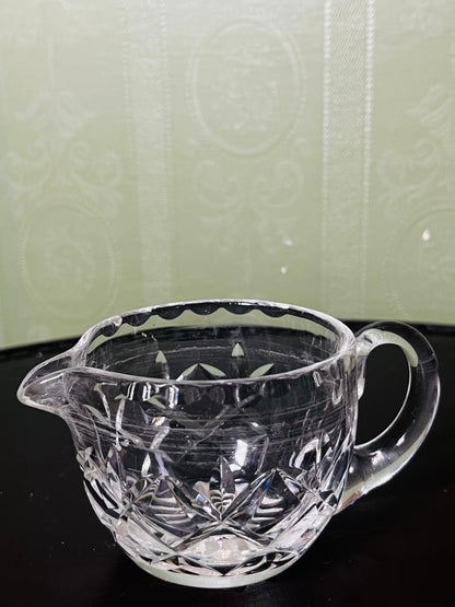 Vintage Cut Crystal Cream Jug Clear 8cm