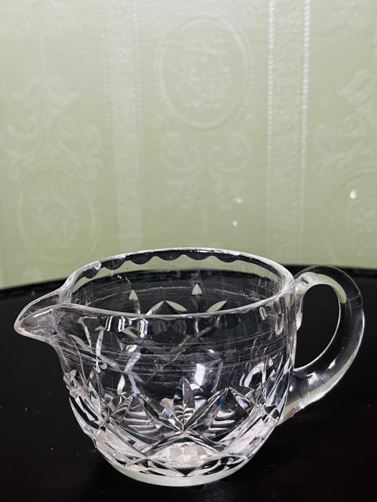 Vintage Cut Crystal Cream Jug Clear 8cm