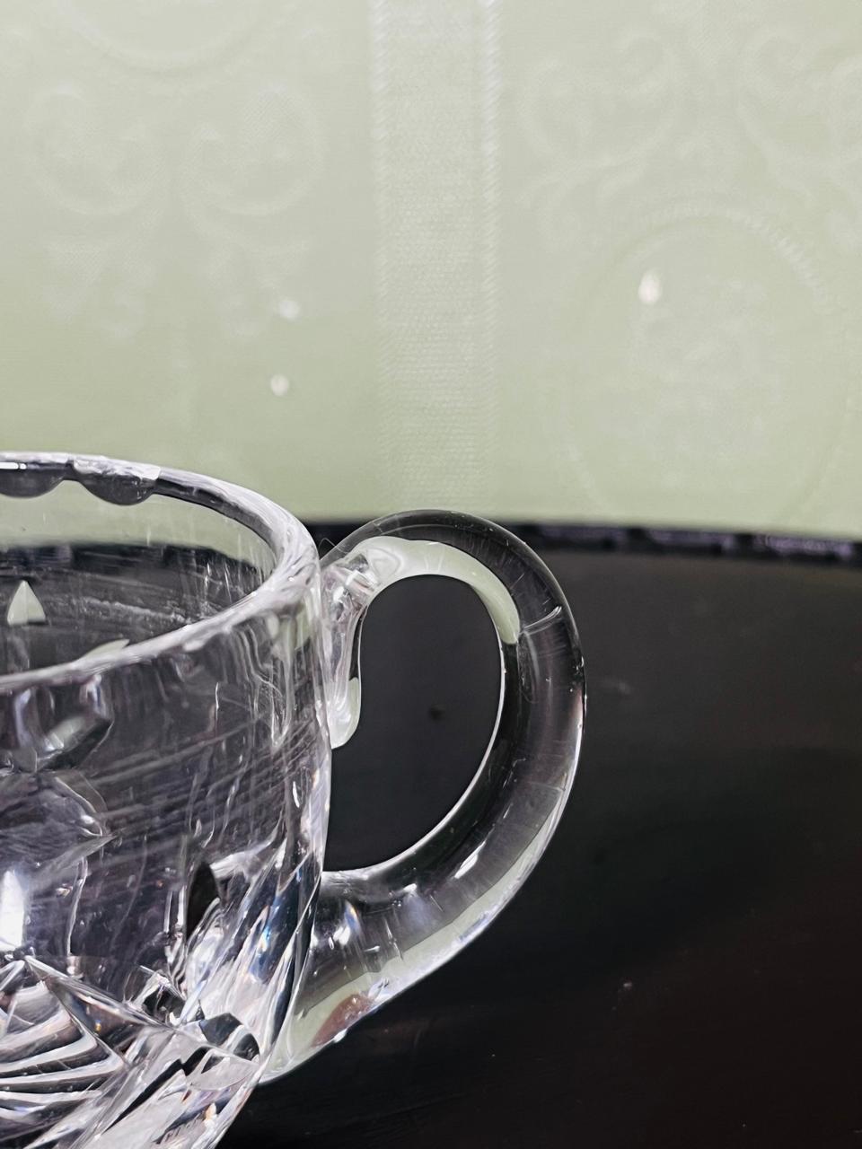 Vintage Cut Crystal Cream Jug Clear 8cm