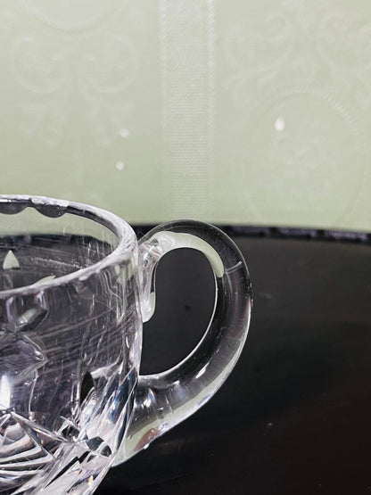 Vintage Cut Crystal Cream Jug Clear 8cm