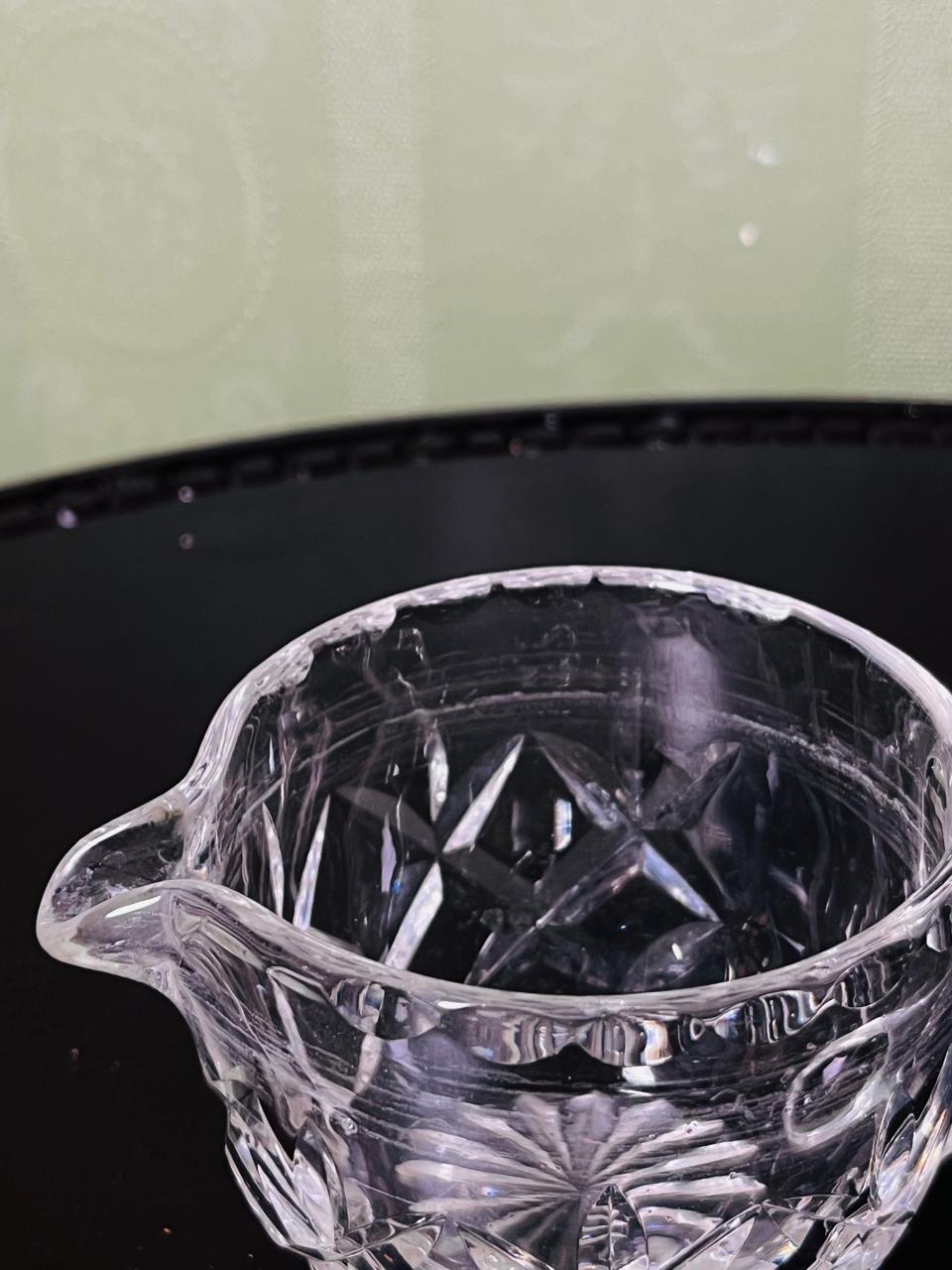 Vintage Cut Crystal Cream Jug Clear 8cm