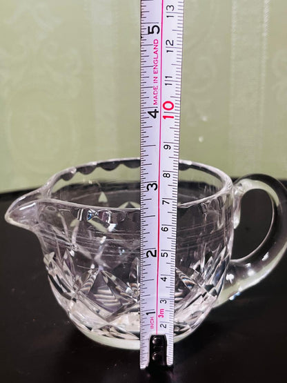 Vintage Cut Crystal Cream Jug Clear 8cm