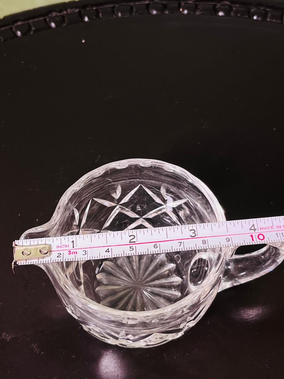 Vintage Cut Crystal Cream Jug Clear 8cm