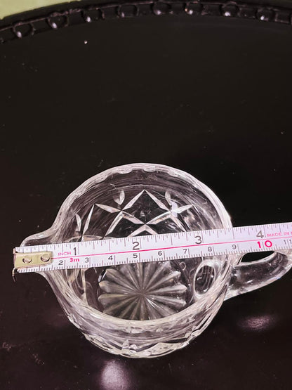 Vintage Cut Crystal Cream Jug Clear 8cm
