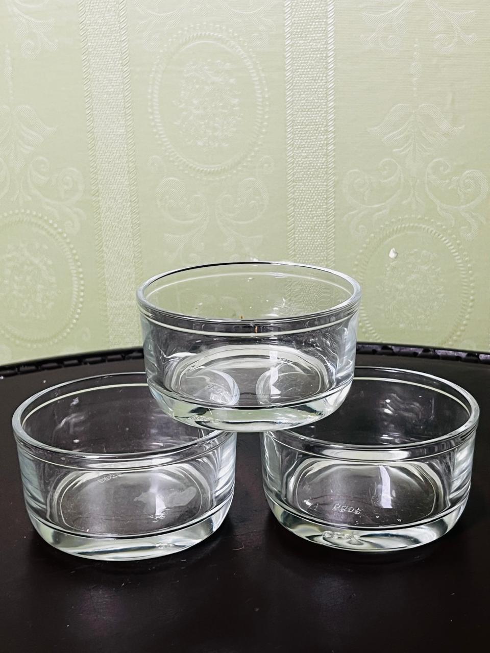 Vintage Clear Crystal Ramekin Dishes Set of 3 8cm