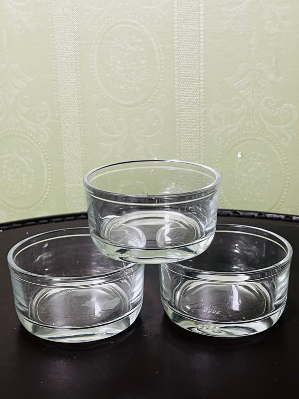 Vintage Clear Crystal Ramekin Dishes Set of 3 8cm