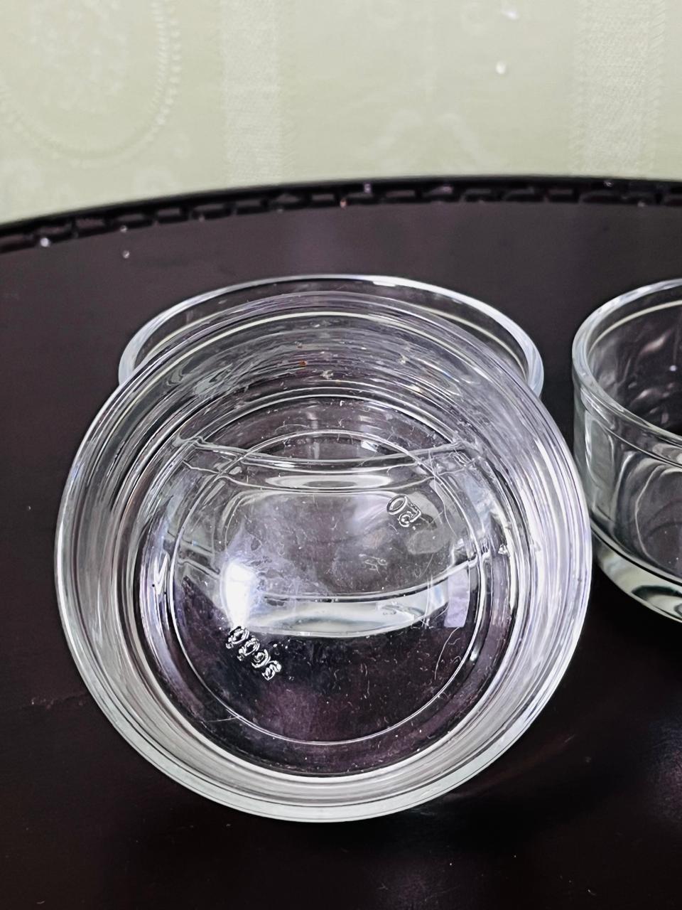 Vintage Clear Crystal Ramekin Dishes Set of 3 8cm