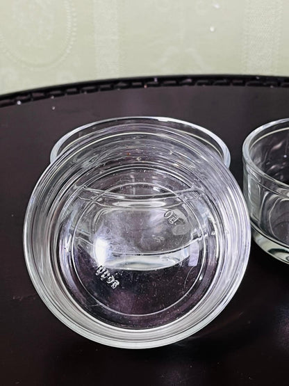 Vintage Clear Crystal Ramekin Dishes Set of 3 8cm
