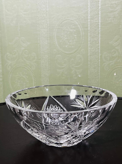 Vintage Cut Crystal Serving Bowl Clear 15cm