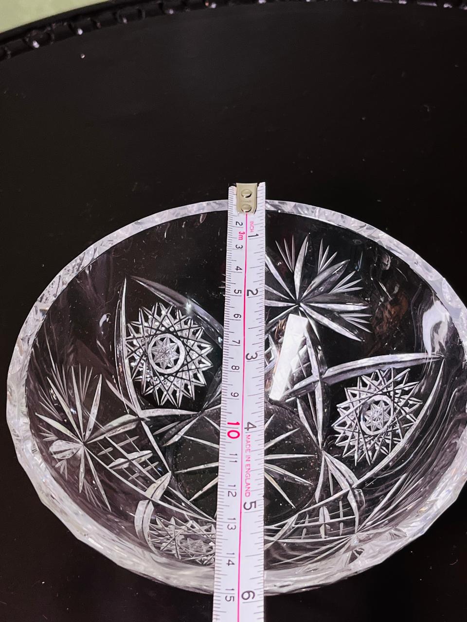 Vintage Cut Crystal Serving Bowl Clear 15cm