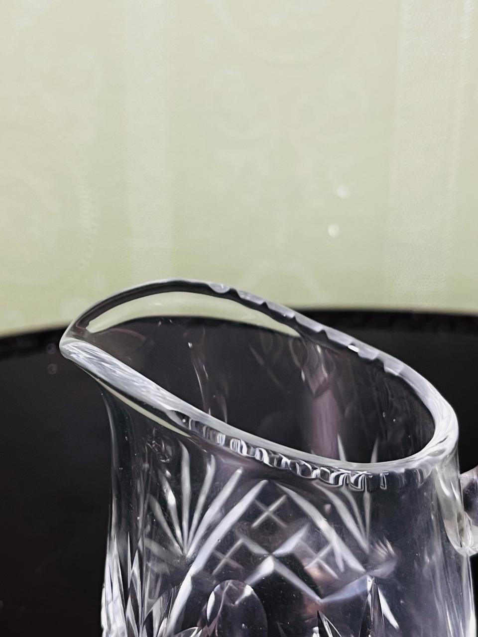 Vintage Cut Crystal Cream Jug Clear 10cm