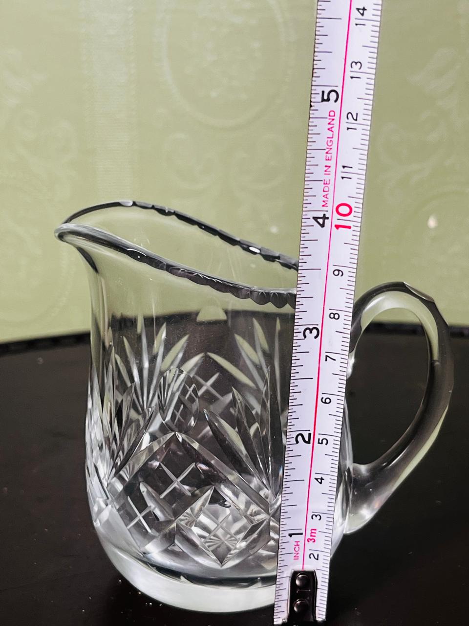 Vintage Cut Crystal Cream Jug Clear 10cm