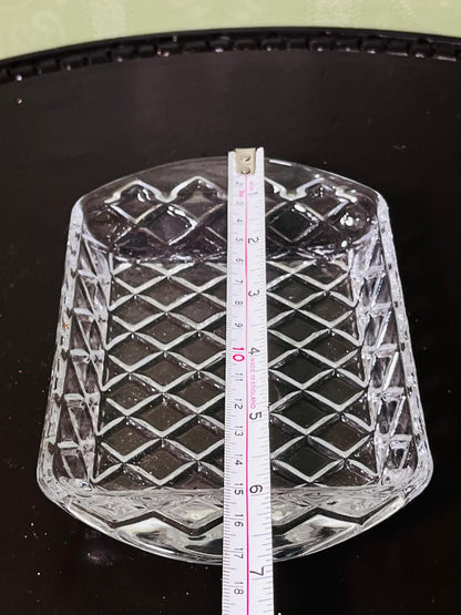 Vintage Clear Crystal Rectangular Serving Dish 17cm