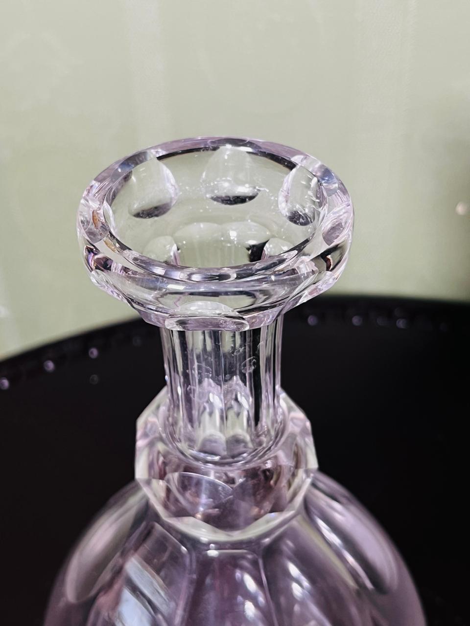 Vintage Cut Crystal Decanter with Stopper Clear 24cm