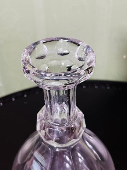 Vintage Cut Crystal Decanter with Stopper Clear 24cm