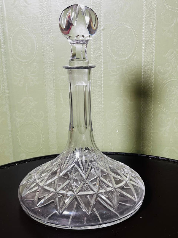 Vintage Cut Crystal Decanter with Stopper Clear 27cm