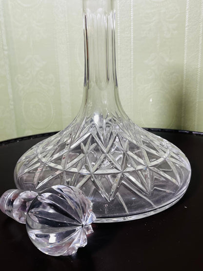 Vintage Cut Crystal Decanter with Stopper Clear 27cm