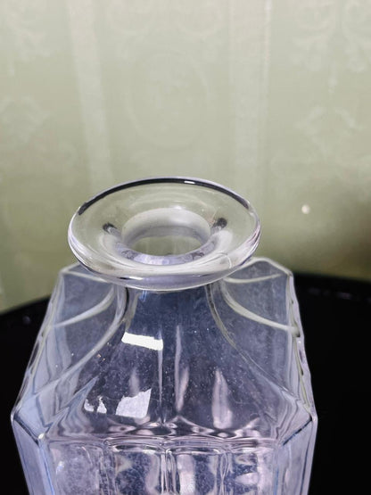 Vintage Cut Crystal Square Decanter with Stopper 22cm