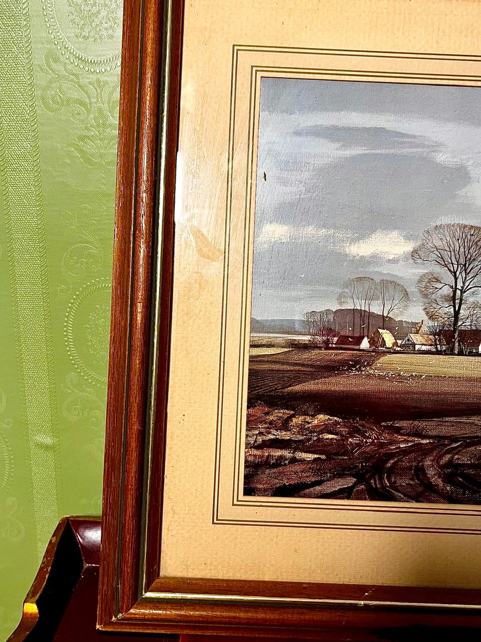 Vintage St Michael Winter Landscape Framed Painting