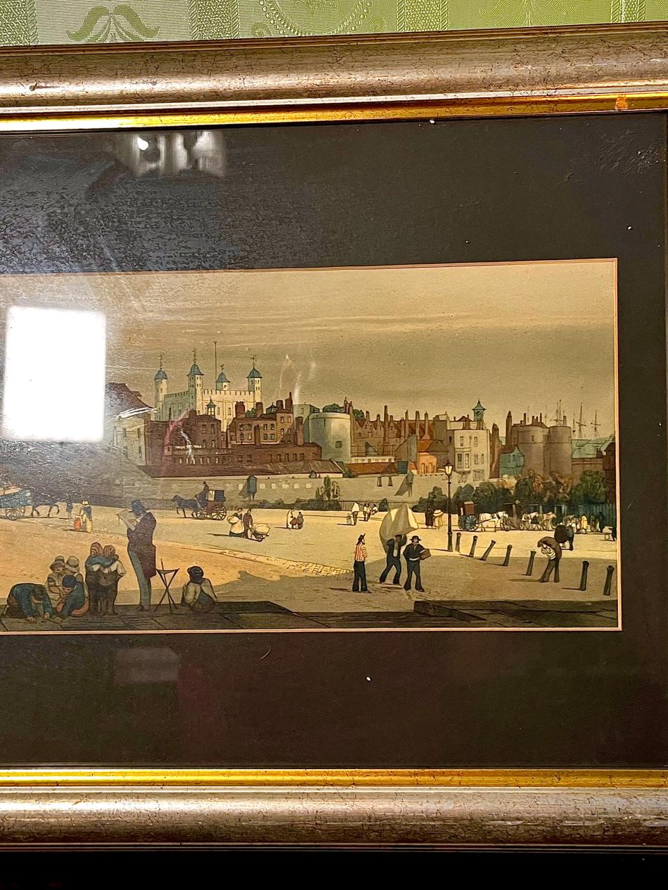 Vintage Historic Cityscape Framed Print 56cm