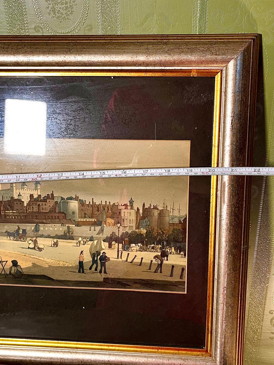 Vintage Historic Cityscape Framed Print 56cm