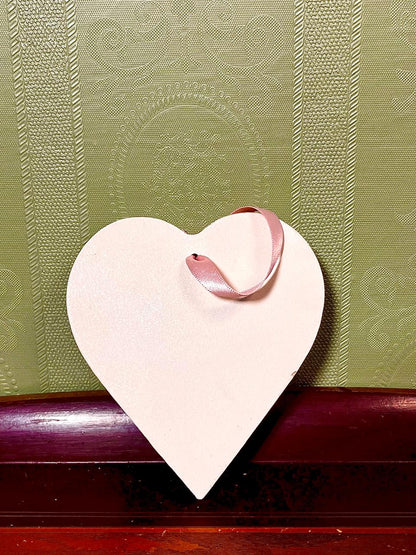 60th Birthday Heart Hanging Plaque Cream Pink 11cm